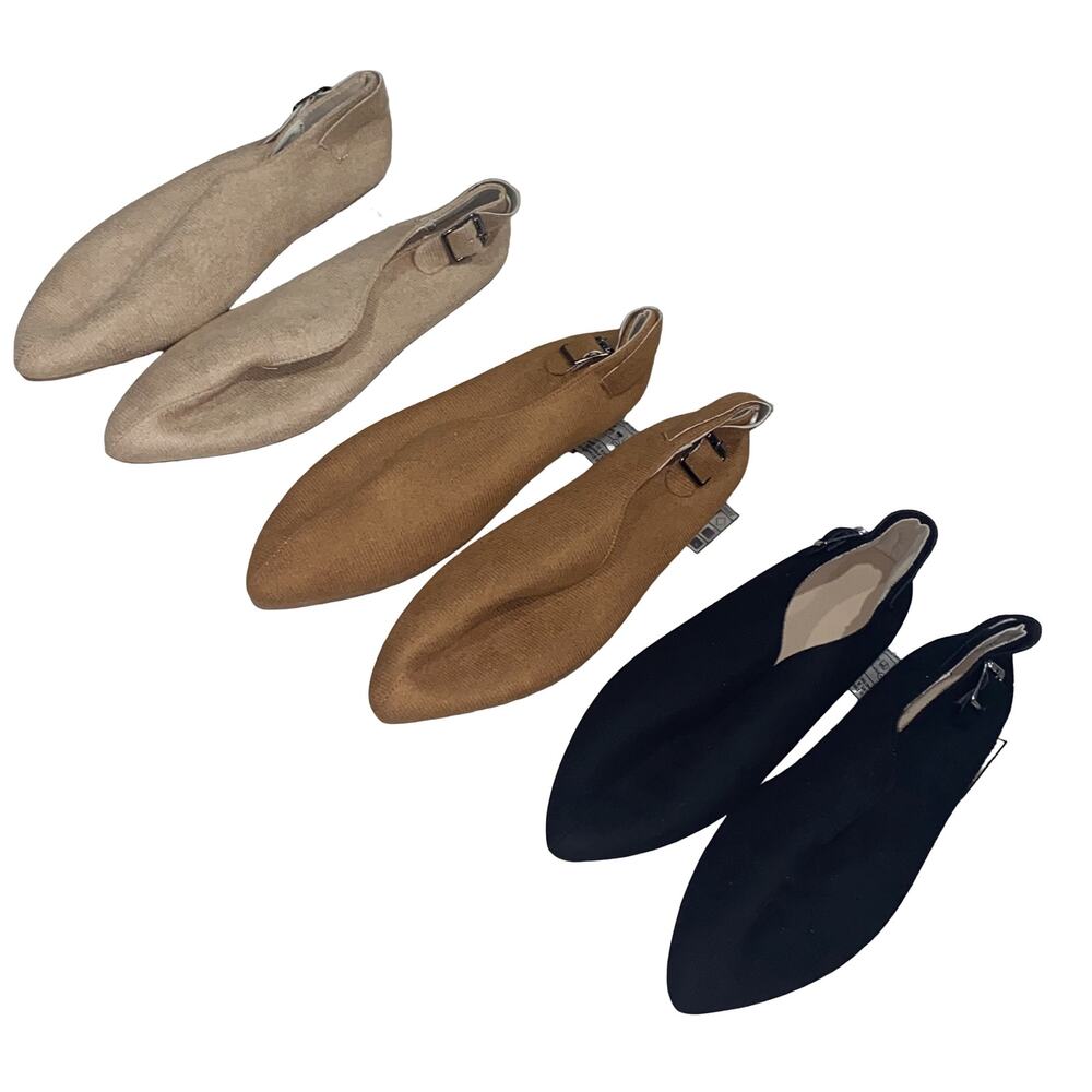 Lot of 3 Minimalist V-Neck Ballet Flats NIB Neutral Black Tan Size 40